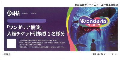 ディー・エヌ・エー(DeNA) 株主優待券の格安販売